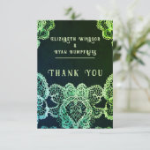 Elegant Kant " Wedding Invitation Collectie Bedankkaart (Staand voorkant)