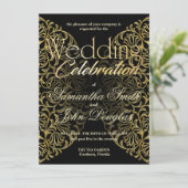 Elegant Kant Zwart & Goud Modern Minimalist Kaart (Staand voorkant)