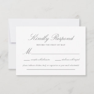 Elegant kanten script bruiloft RSVP kaartje