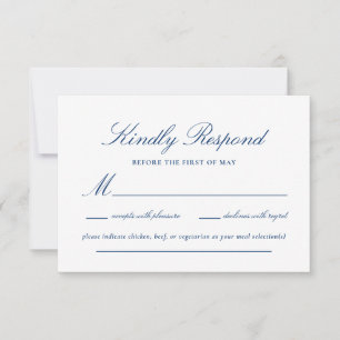 Elegant kanten script bruiloft RSVP kaartje