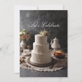 ELEGANT KANTEN UITZICHT JUBILEUMTAART MET BLOEMEN  KAART