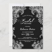 Elegant kanten zwart Vrijgezellenfeest Kaart (Voorkant)