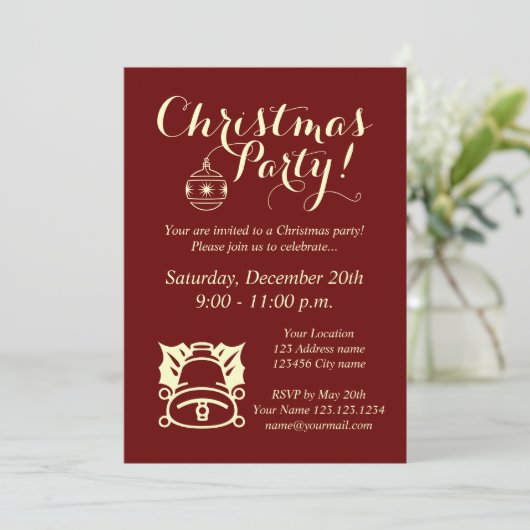 Elegant kantoor kerstfeest sjabloon kaart (Staand voorkant)