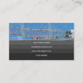 Elegant kantoor van zwarte strepen visitekaartje (Achterkant)