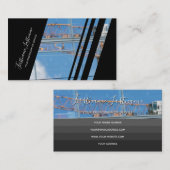 Elegant kantoor van zwarte strepen visitekaartje (Voorkant / Achterkant)