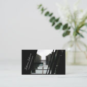 Elegant kantoor van zwarte strepen visitekaartje (Staand voorkant)