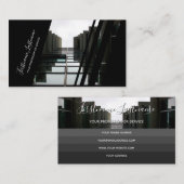 Elegant kantoor van zwarte strepen visitekaartje (Voorkant / Achterkant)