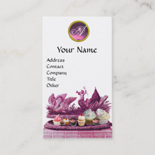 ELEGANT KARAKTER VAN ZWANEN MET KOPEN EN PASTRY VISITEKAARTJE