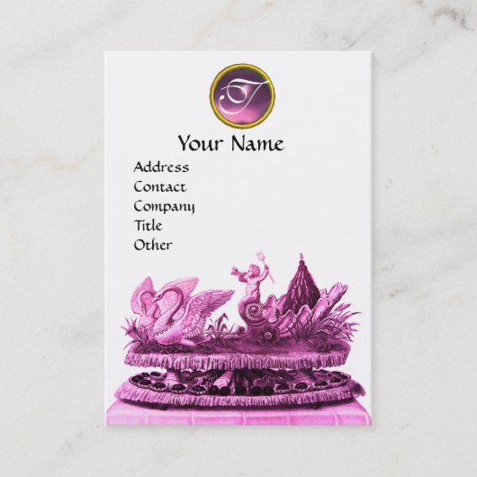 ELEGANT KARAKTER VAN ZWANEN MET KOPEN EN PASTRY VISITEKAARTJE (Voorkant)