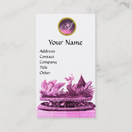 ELEGANT KARAKTER VAN ZWANEN MET KOPEN EN PASTRY VISITEKAARTJE (Voorkant)