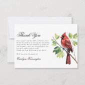 Elegant kardinaal begrafenismonument dank u bedankkaart (Voorkant)