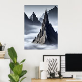 Elegant kasteel op de Mystic Peaks AI Generatief Poster (Thuiskantoor)