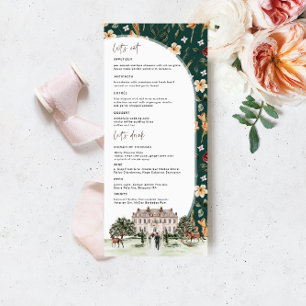 Elegant Kasteel Waterverf Engelse Landhuis Bruil Menu
