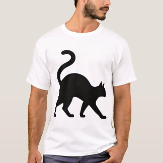 Elegant kat in profiel loopt over de catwalk t-shirt