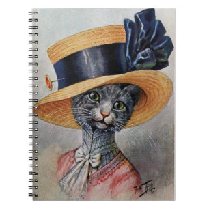 Elegant kat met Pet Spiral Notitieboek