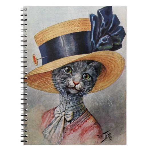 Elegant kat met Pet Spiral Notitieboek (Voorkant)