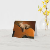 Elegant Kat Notecard Kaart (Gele Bloem)