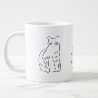 Elegant kat ontwerp grote koffiekop