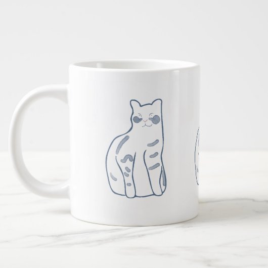 Elegant kat ontwerp grote koffiekop (Links)