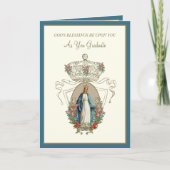 Elegant katholiek Afstuderen Maagd Maria Rozen Kaa Kaart (Voorkant)
