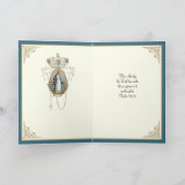 Elegant katholiek Afstuderen Maagd Maria Rozen Kaa Kaart (Binnen)