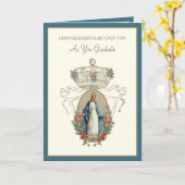 Elegant katholiek Afstuderen Maagd Maria Rozen Kaa Kaart (Gele Bloem)