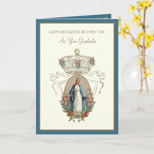 Elegant katholiek Afstuderen Maagd Maria Rozen Kaa Kaart (Gele Bloem)