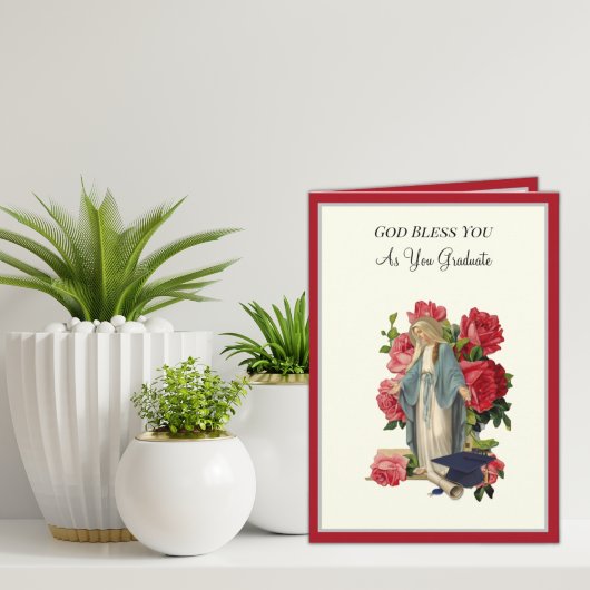 Elegant katholiek Afstuderen Maagd Maria Rozen Kaa Kaart