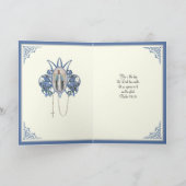 Elegant katholiek Afstuderen Maagd Mary Flowers Kaart (Binnen)