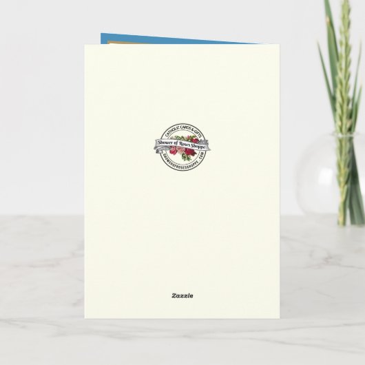 Elegant katholiek Afstuderen Maagd Mary Flowers Kaart (Achterkant)