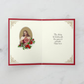 Elegant katholiek Afstuderen Sacred Heart Rozen Kaart (Binnen)