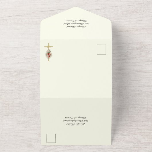 Elegant Katholiek Hart van Maria Uitnodiging voor  (Buitenkant)