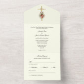 Elegant Katholiek Hart van Maria Uitnodiging voor  (Binnen)