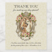  elegant katholiek huwelijk wijn etiket (Enkel label)