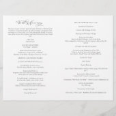 Elegant katholiek huwelijksmisceremonieprogramma (Achterkant)