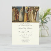 Elegant katholiek ivoor weddenschap kaart (Staand voorkant)