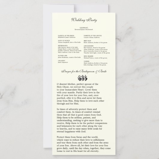 Elegant-katholiek programma voor massale weddensch (Achterkant)