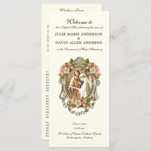 Elegant-katholiek programma voor massale weddensch (Voorkant / Achterkant)