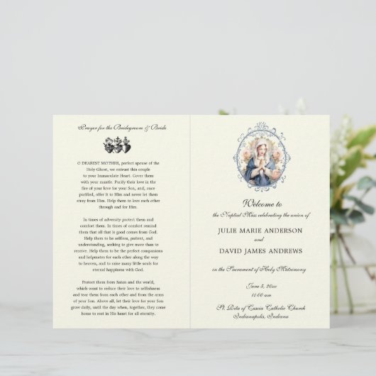 Elegant-katholiek programma voor massale weddensch (Staand voorkant)