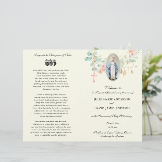 Elegant-katholiek programma voor massale weddensch (Staand voorkant)