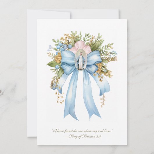 Elegant Katholiek Vrijgezellenfeest Bloemenboog Kaart (Achterkant)