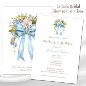 Elegant Katholiek Vrijgezellenfeest Bloemenboog Kaart