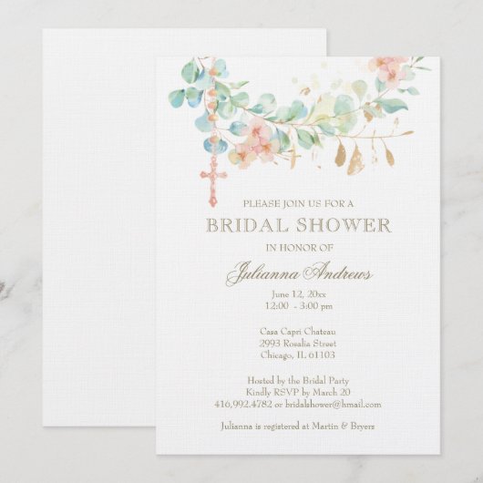 Elegant-katholiek Vrijgezellenfeest Eucalyptus Kaart (Voorkant / Achterkant)