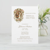 Elegant katholiek Vrijgezellenfeest Floral Gold Kaart (Staand voorkant)