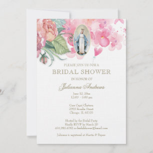 Elegant katholiek Vrijgezellenfeest Floral Uitnodi Kaart