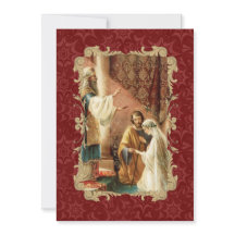 Elegant katholieke bruiloft Gold Burgundy Uitnodig