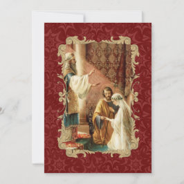 Elegant katholieke bruiloft Gold Burgundy Uitnodig Kaart