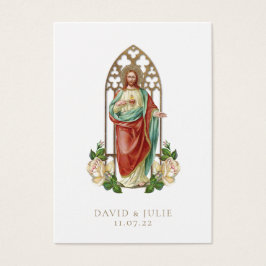 Elegant katholieke bruiloft Jesus Prayer Kaart
