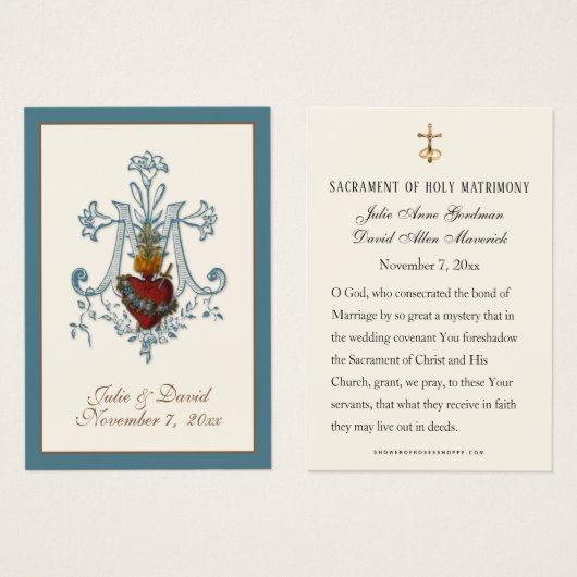 Elegant katholieke bruiloft voor Kaart (Voorkant /achterkant)