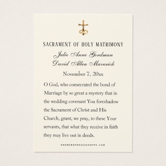 Elegant katholieke bruiloft voor Kaart (Achterkant)